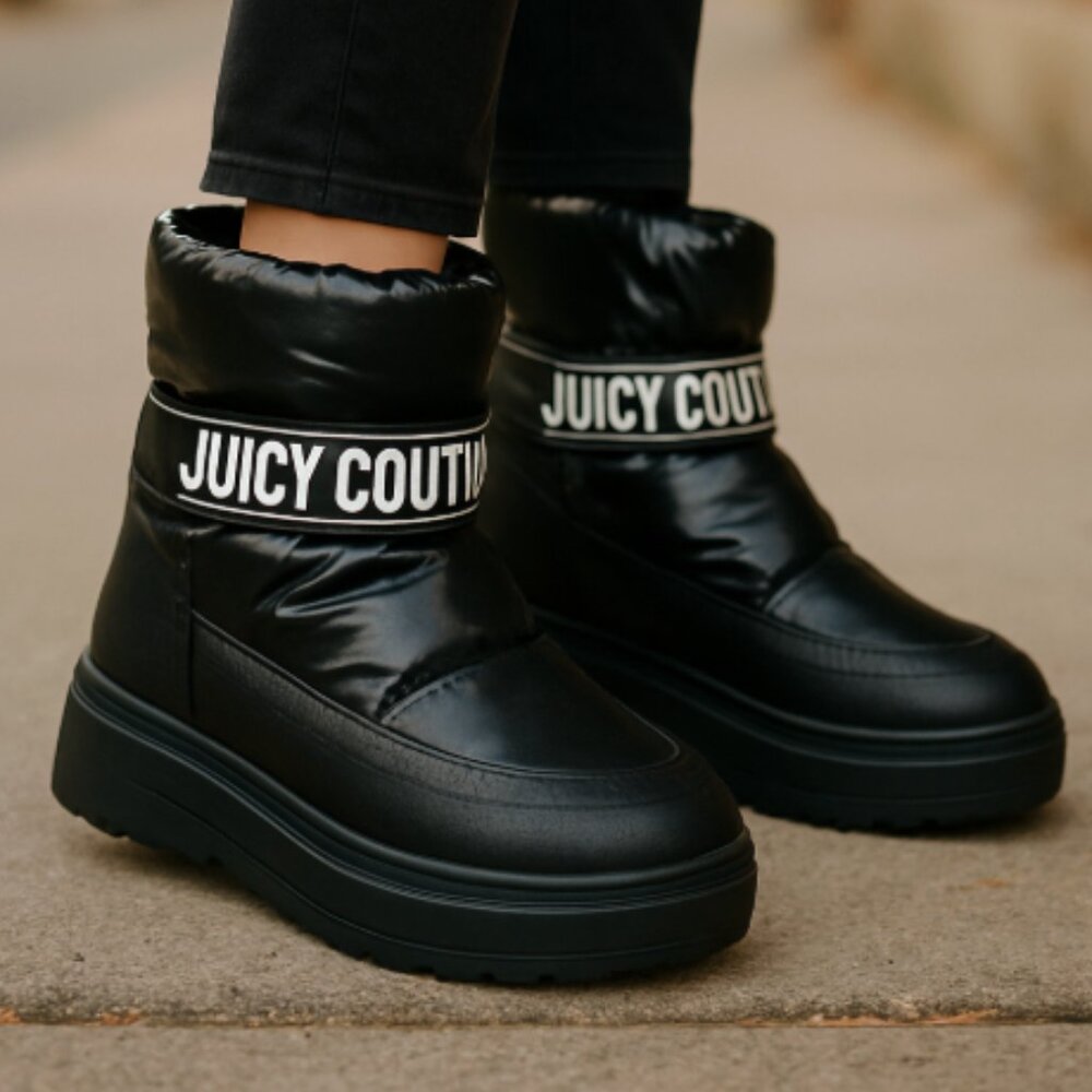NWT Juicy Couture Black Veronica Winter Platform Ankle BOOT SZ-7